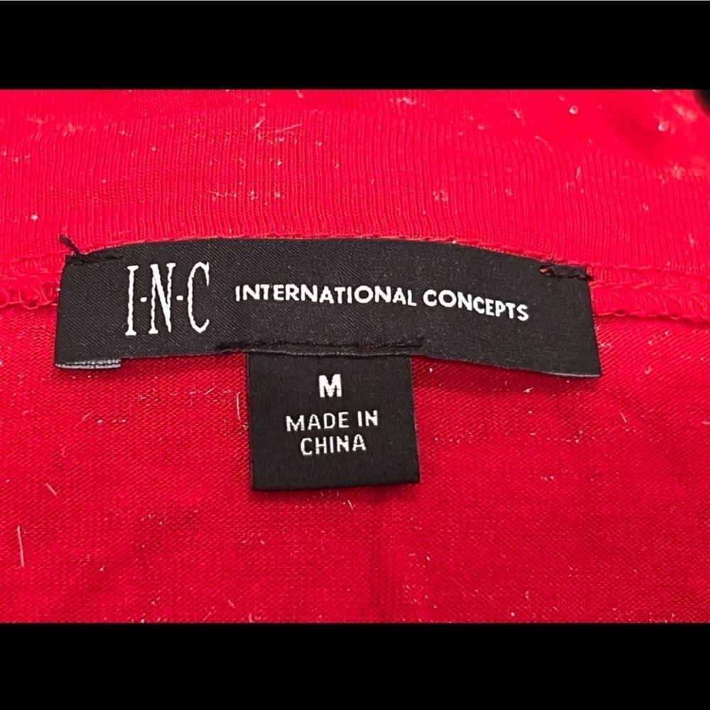 INC International Concepts women red classic top/M - Picture 7 of 10